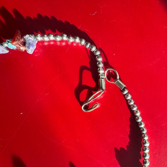 Multi-color Bead Necklace Gemstones Glass Boho Crafted - Picture 3 of 6